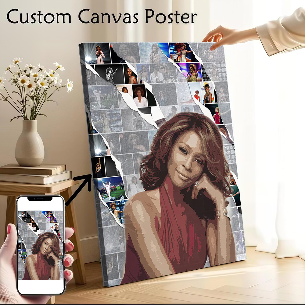Home Decor Houston - Poster su tela Whitney Houston, decorazione