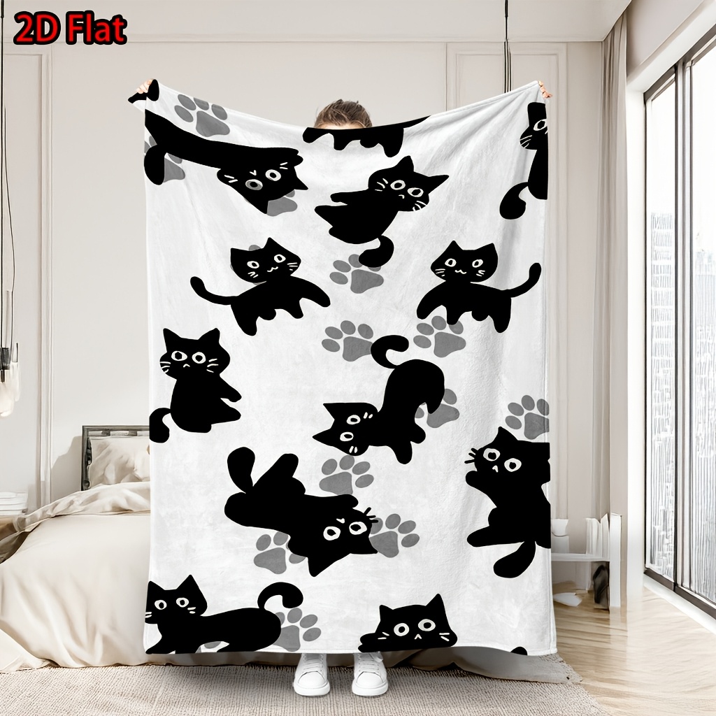 Home Xmas Decor Ideas - Coperta con Stampa di Gatti Carini,
