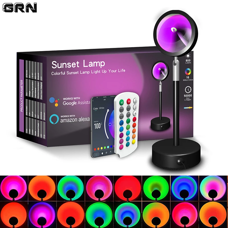 Home Decor Free App - Smart LED Sunset Lamp Colorful change