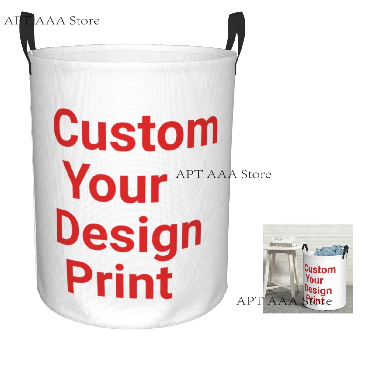Home Decor Hampers - Cesto portabiancheria rotondo personalizzato, cestino portaoggetti,