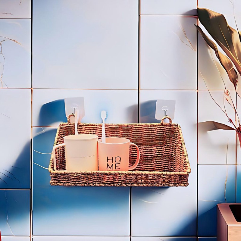 Home Decor Hampers - Cesto portaoggetti sospeso in rattan intrecciato