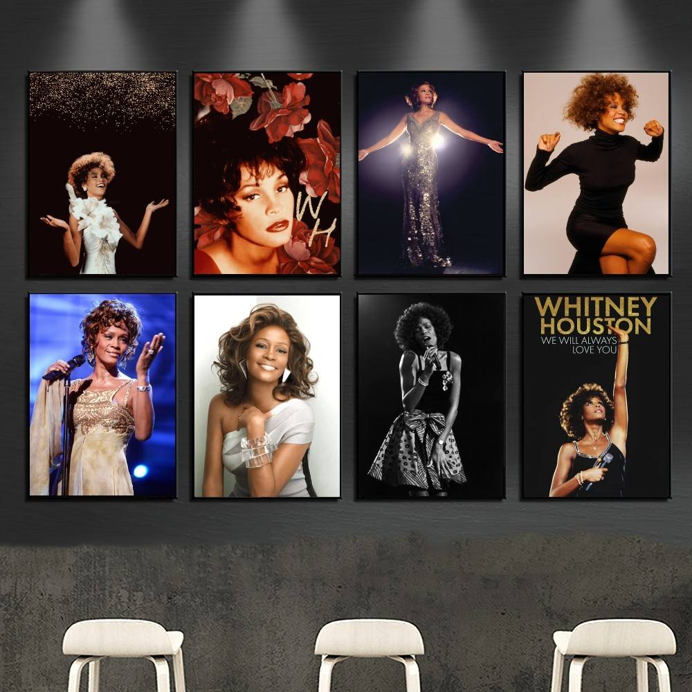 Home Decor Houston - Adesivo Poster Cantante Whitney Houston, Decalcomania