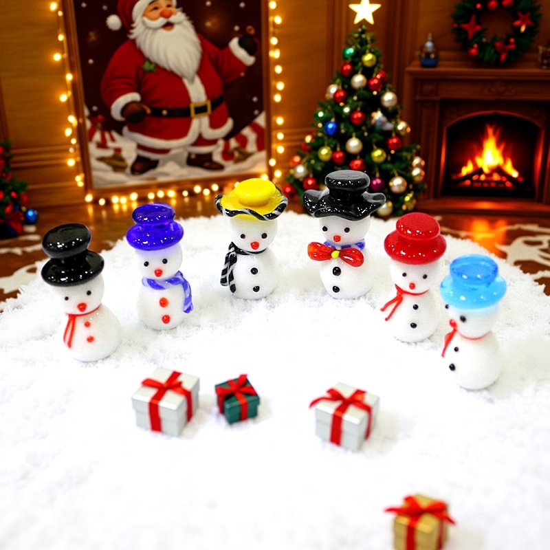 Home Xmas Decor Ideas - Mini Statuetta di Pupazzo di Neve
