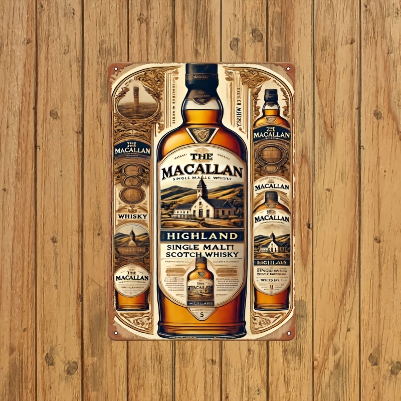 Home Decor Sofa - Targa in metallo vintage Macallan Highland