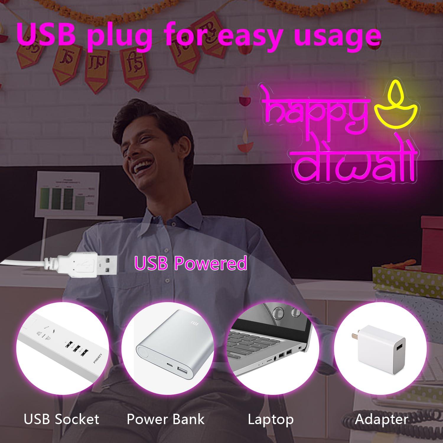 Insegna al Neon 'Happy Diwali' - Home Decor Happy recensione e prezzo