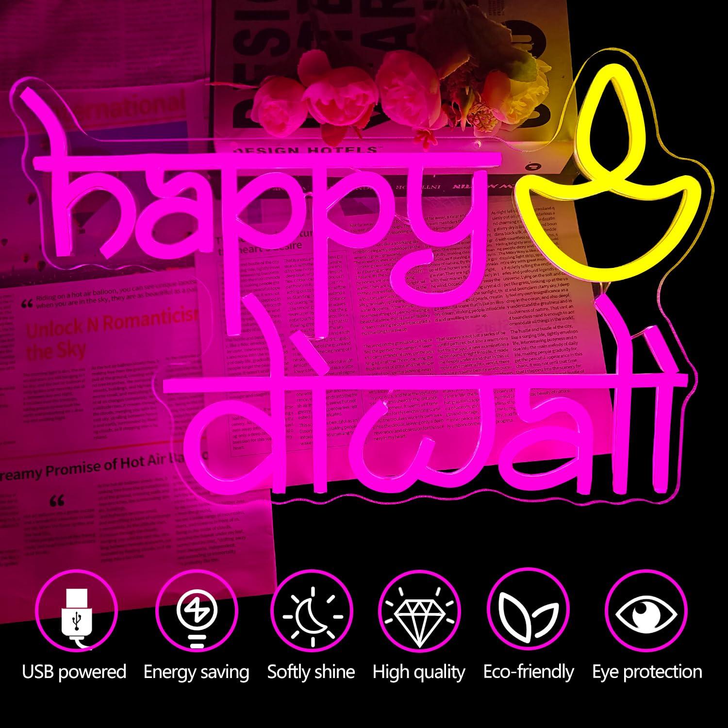 Insegna al Neon 'Happy Diwali' - Home Decor Happy recensione e prezzo