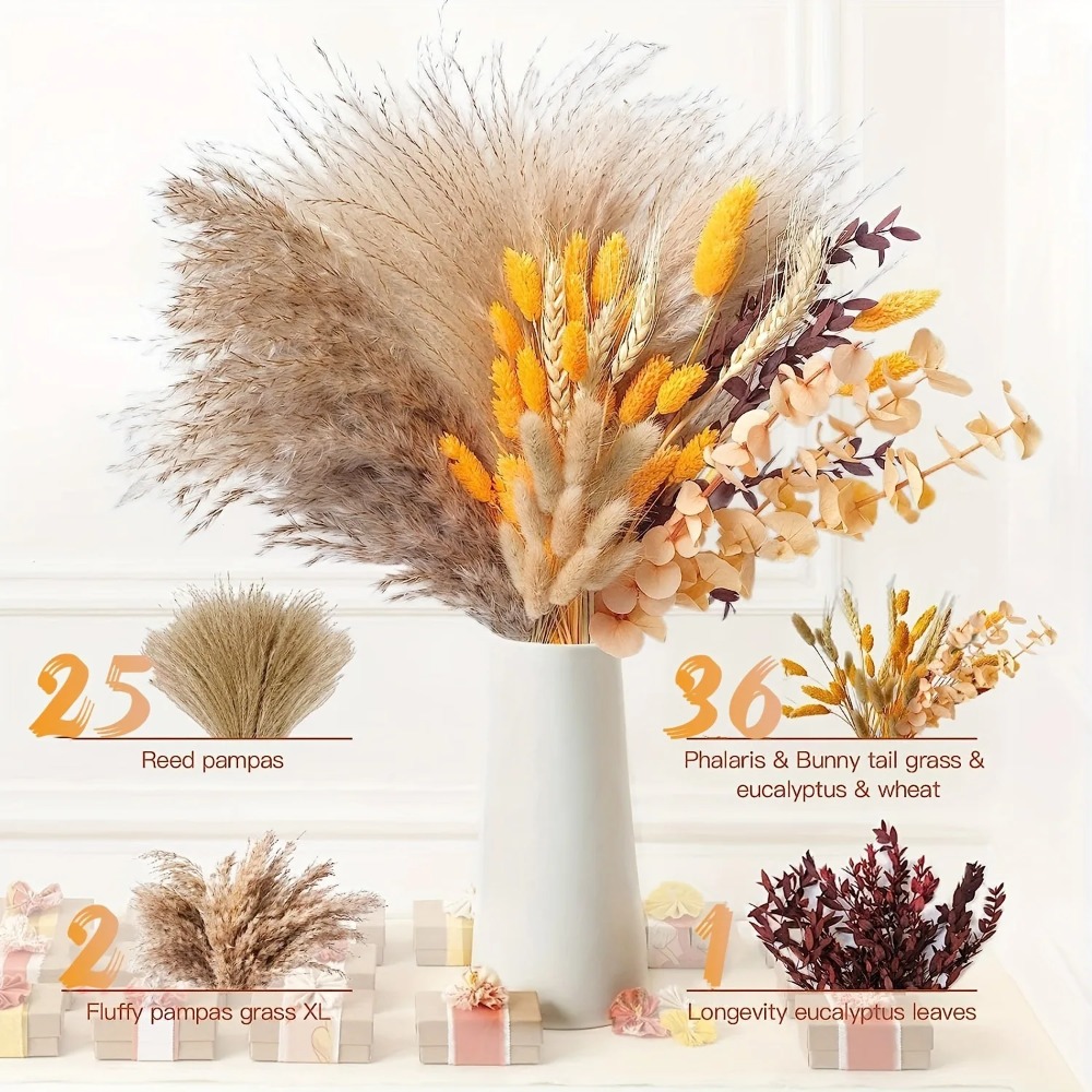 80 Pezzi Bouquet di Fiori Secc - Pampas Grass Decor recensione e prezzo
